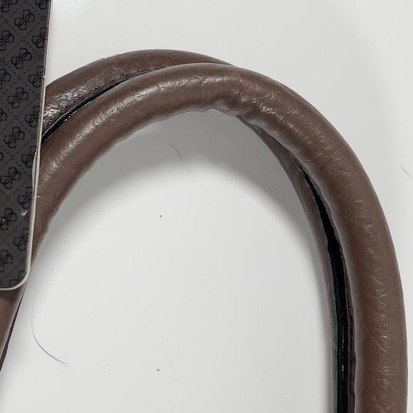 Guess Taupe Brown Large Hobo Metal Studded Distressed Leather Tote Vintage Y2K - Picture 7 of 16